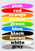 Banner De Lona Escolar em Inglês Aprendendo Cores Diversas - 85x60cm Banner De Lona Escolar em Inglês Aprendendo Cores Diversas - 85x60cm