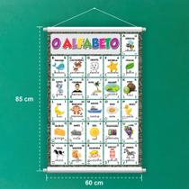 Banner De Lona Escolar O Alfabeto Figuras - 85x60cm Banner De Lona Escolar O Alfabeto Figuras - 85x60cm
