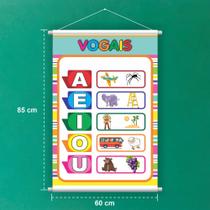 Banner De Lona Escolar Vogais - 85x60cm