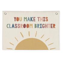 Banner de lona Wheatwin Boho Classroom 50x75cm de linho