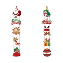 Banner de Natal com Papai Noel e Boneco de Neve - Decoração para Porta e Casa