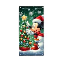 Banner De Natal Da Disney Mickey Minnie Para Porta, Decoração Interna E Externa Para Festas