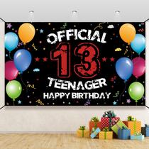 Banner de pano de fundo de 13º aniversário de decoração de aniversário HTDZZI Banner de pano de fundo de 13º aniversário de decoração de aniversário HTDZZI