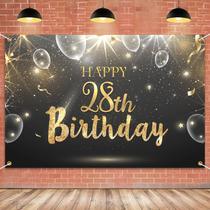 Banner de pano de fundo de aniversário HAMIGAR 28th Happy 28 Years Old