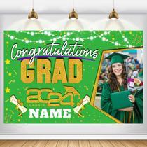 Banner de pano de fundo de formatura AUBAO Tecido de poliéster verde