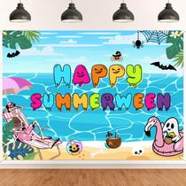 Banner de pano de fundo Nesinpa Happy Summerween 2,1x1,5 m Banner de pano de fundo Nesinpa Happy Summerween 2,1x1,5 m