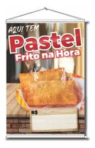 Banner De Pastel Frito Na Hora - Lona Impressa Pastel - new face! comunicação visual