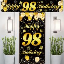 Banner de porta com decorações de aniversário 98º Feliz Aniversário