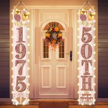 Banner de porta Eiurteao 50º aniversário Vintage 1975 rosa Banner de porta Eiurteao 50º aniversário Vintage 1975 rosa