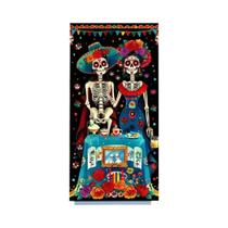 Banner De Porta Para O Dia Dos Mortos E Halloween Com Design De Esqueleto Mexicano Em Poliéster