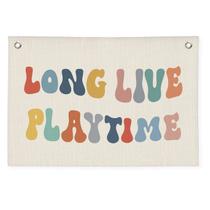 Banner decorativo Wheatwin Long Live Playtime para quarto de crianças