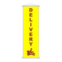 Banner Delivery Cliente Amarelo Serviço 100X30Cm