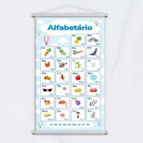 Banner Didático Escolar Alfabetário 4 Letras Nuvem 120x65cm