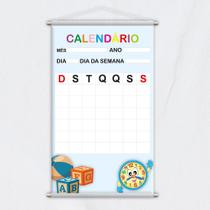 Banner Didático Escolar Calendário Dia Mês e Ano 80x50cm
