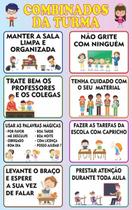 Banner Didático Escolar Combinados Da Turma - Loja Amoadesivos