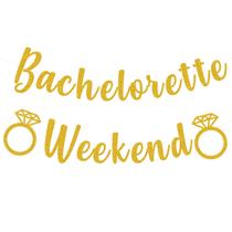 Banner Difuento Fim de Semana de Despedida de Solteira Glitter Dourado Banner Difuento Fim de Semana de Despedida de Solteira Glitter Dourado