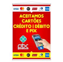 Banner Divulgação Aceitamos Cartão Crédito Débito e Pix - Layke - Decoração Criativa