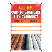 Banner Divulgação Ovos Vermelho Branco Qualidade Fresquinhos - Layke - Decoração Criativa