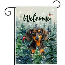Banner DZGlobal Winter Dachshund Garden Flag 30x46 cm
