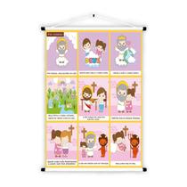 Banner Educativo em Lona Bíblico Catequese Oração Pai Nosso 70x55cm