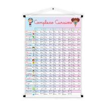 Banner Educativo em Lona Complexo Cursivo Crianças Cute - 85x60cm