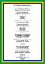 Banner Educativo Hino Nacional Brasileiro Adornos Cor da Bandeira 85x60cm