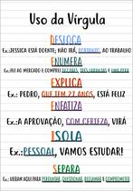 Banner Educativo O Uso da Vírgula 85x60cm Banner Educativo O Uso da Vírgula 85x60cm