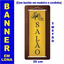 Banner em Lona bastão e Cordinha 1m x 35cm SALÃO