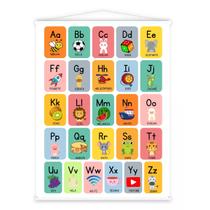 Banner em Lona Com Bastão 60x80cm - Alfabeto Com Desenhos Banner em Lona Com Bastão 60x80cm - Alfabeto Com Desenhos