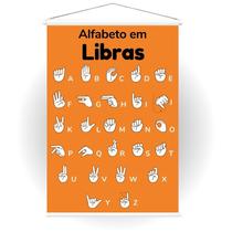 Banner em lona de alfabeto em libras para ensino. Uso interno e externo