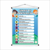 Banner em Lona Educativo Sinais de pontuação descrição - 85x60cm Banner em Lona Educativo Sinais de pontuação descrição - 85x60cm