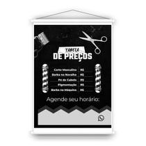 Banner em lona para Barbeiro com preço editável. Uso interno e externo