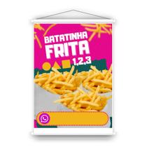 Banner em lona para Batata frita com preço editável. Uso interno e externo - Placas Iguassu