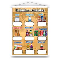 Banner em lona para Bebidas com preço editável. Uso interno e externo