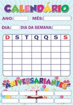 Banner Escolar Calendário Aniversariantes 1- 85x60cm Banner Escolar Calendário Aniversariantes 1- 85x60cm