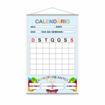 Banner Escolar Calendário + Aniversariantes 120x65cm - PlimShop