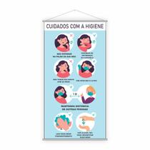 Banner Escolar Cuidados Higiene Prevenção Doenças 80x50cm