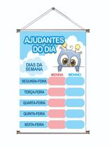 Banner Escolar Didático Ajudante do Dia - impresso em lona tam. 60x80cm