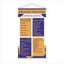 Banner Escolar - Família Educa, Escola Ensina 120X65Cm