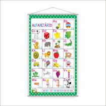 Banner Escolar Pedagógico - Alfabetário Cursivo 120X65Cm Banner Escolar Pedagógico - Alfabetário Cursivo 120X65Cm