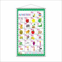 Banner Escolar Pedagógico - Alfabetário Cursivo 120x65cm Banner Escolar Pedagógico - Alfabetário Cursivo 120x65cm
