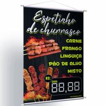 Banner Espetinhos De Churrasco, Carne, Queijo, Pão De Alho