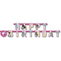 Banner exclusivo de feliz aniversário da Barbie, unido, 1 unidade Banner exclusivo de feliz aniversário da Barbie, unido, 1 unidade