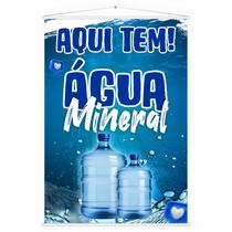 Banner Faixa Lona Aqui Tem Água Mineral Galão 100x70