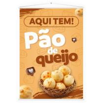 Banner Faixa Lona Aqui Tem Pão de Queijo Padaria 100x70