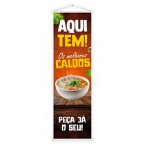 Banner Faixa Lona Aqui Tem Sopas Caldos Lanchonete 100x30