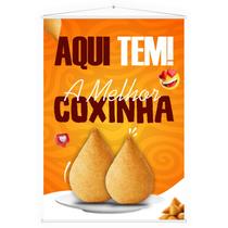 Banner Faixa Lona Coxinha Salgado Frito Lanchonete 100x70