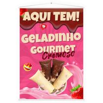 Banner Faixa Lona Geladinho Chup Chup Gourmet Cremoso 100x70