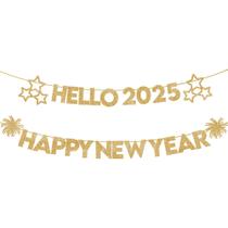 Banner Feliz Ano Novo 2025 - 3m Glitter Dourado - KatChon