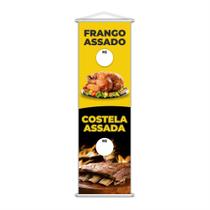 Banner Frango Assado E Costela Assada Comida 100X30Cm Banner Frango Assado E Costela Assada Comida 100X30Cm